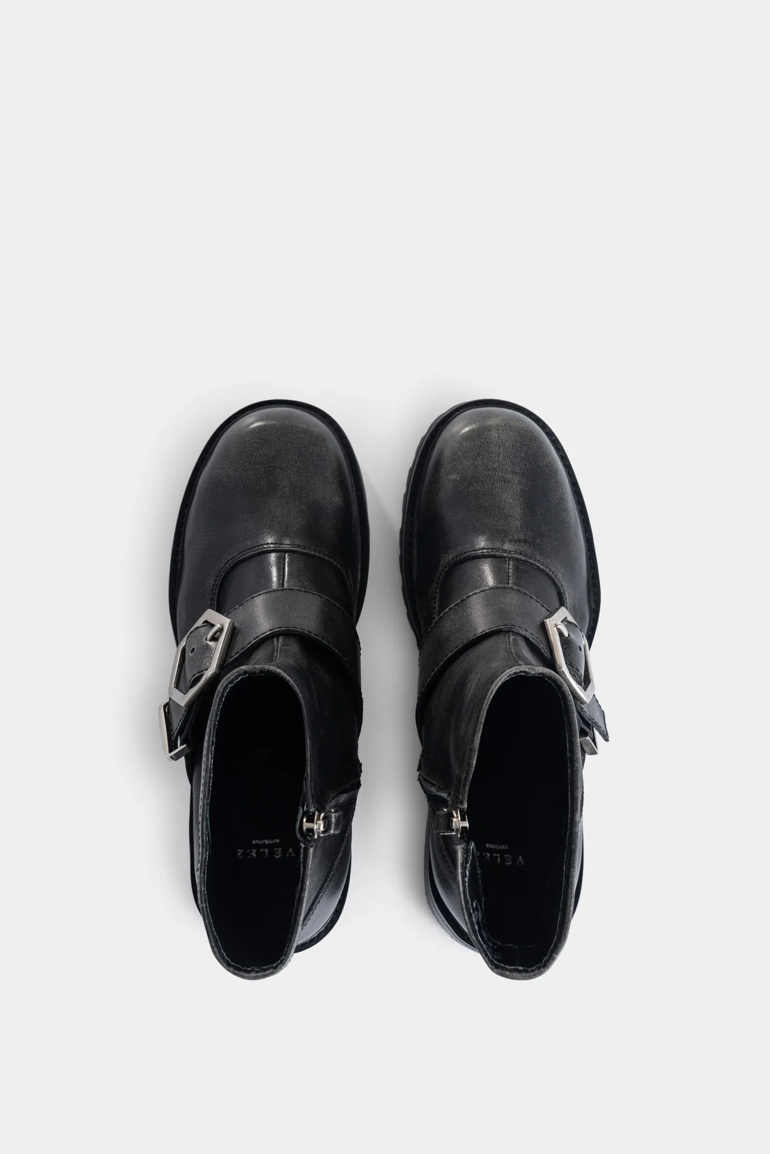 Botines Chelsea Noir de cuero brush off para mujer tipo rider