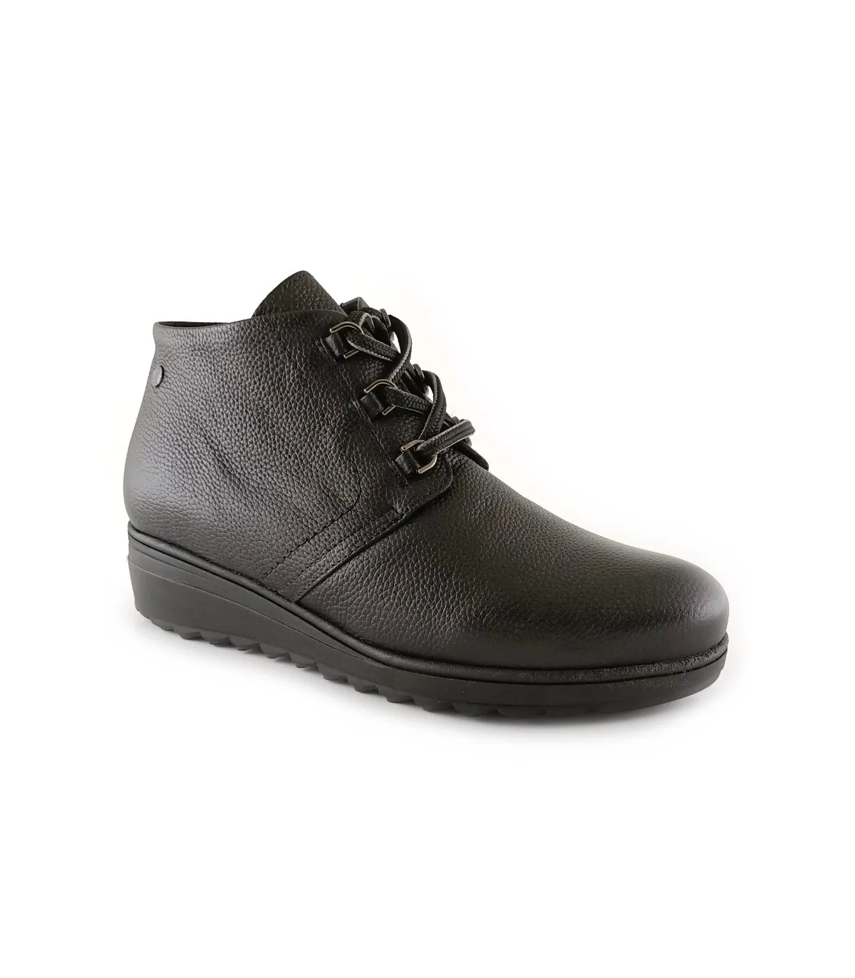 Botines de confort en piel negra
