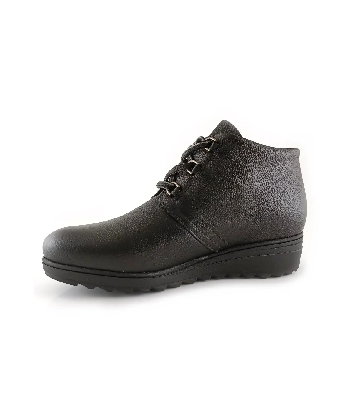 Botines de confort en piel negra