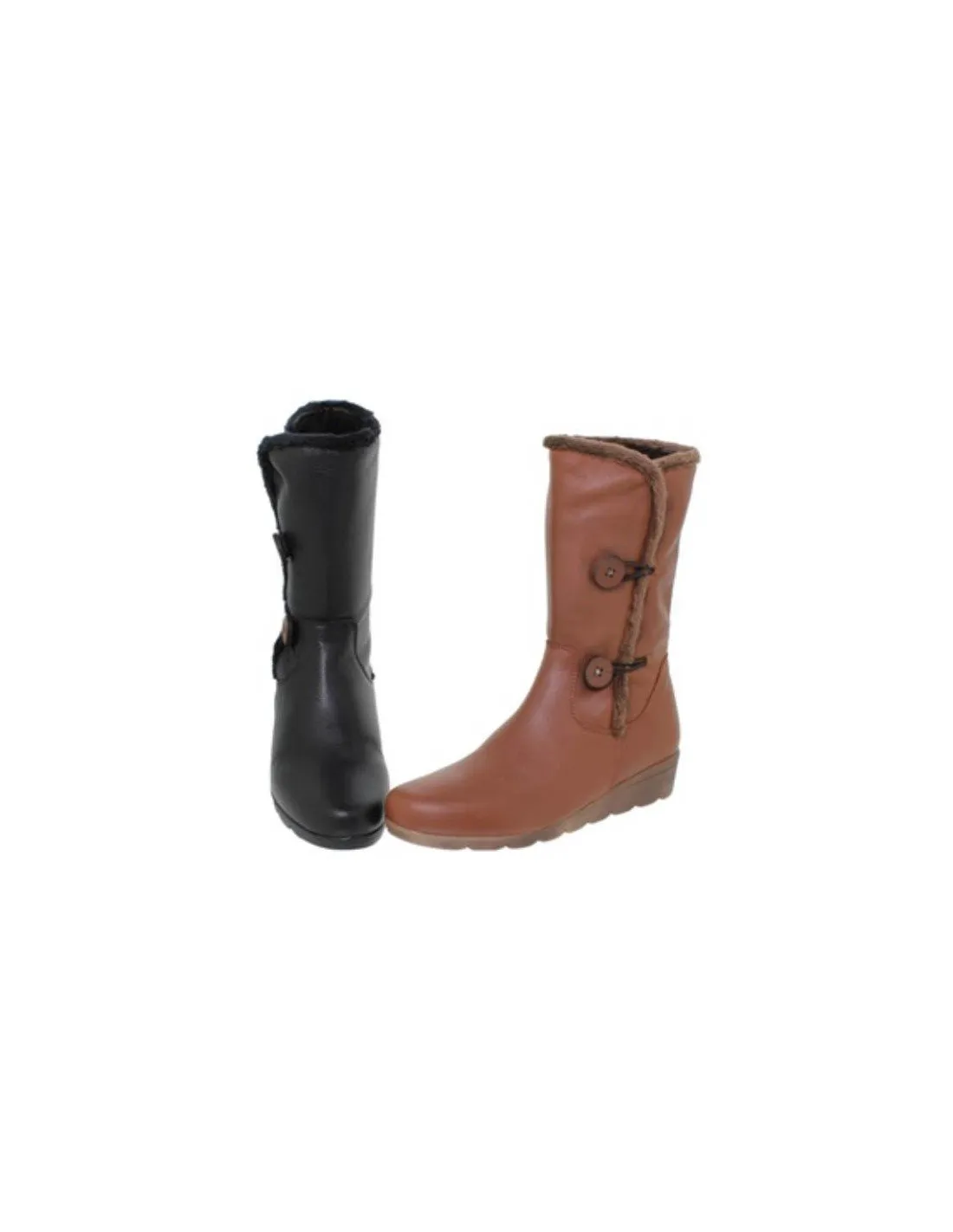 Botines mujer piel media caña