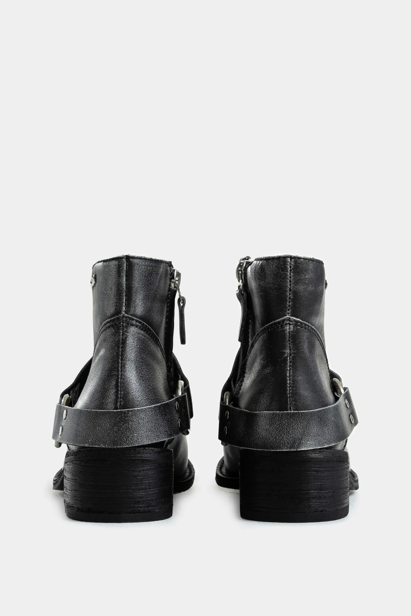 Botines texanos azúcar de cuero brush off para mujer detalle estribo