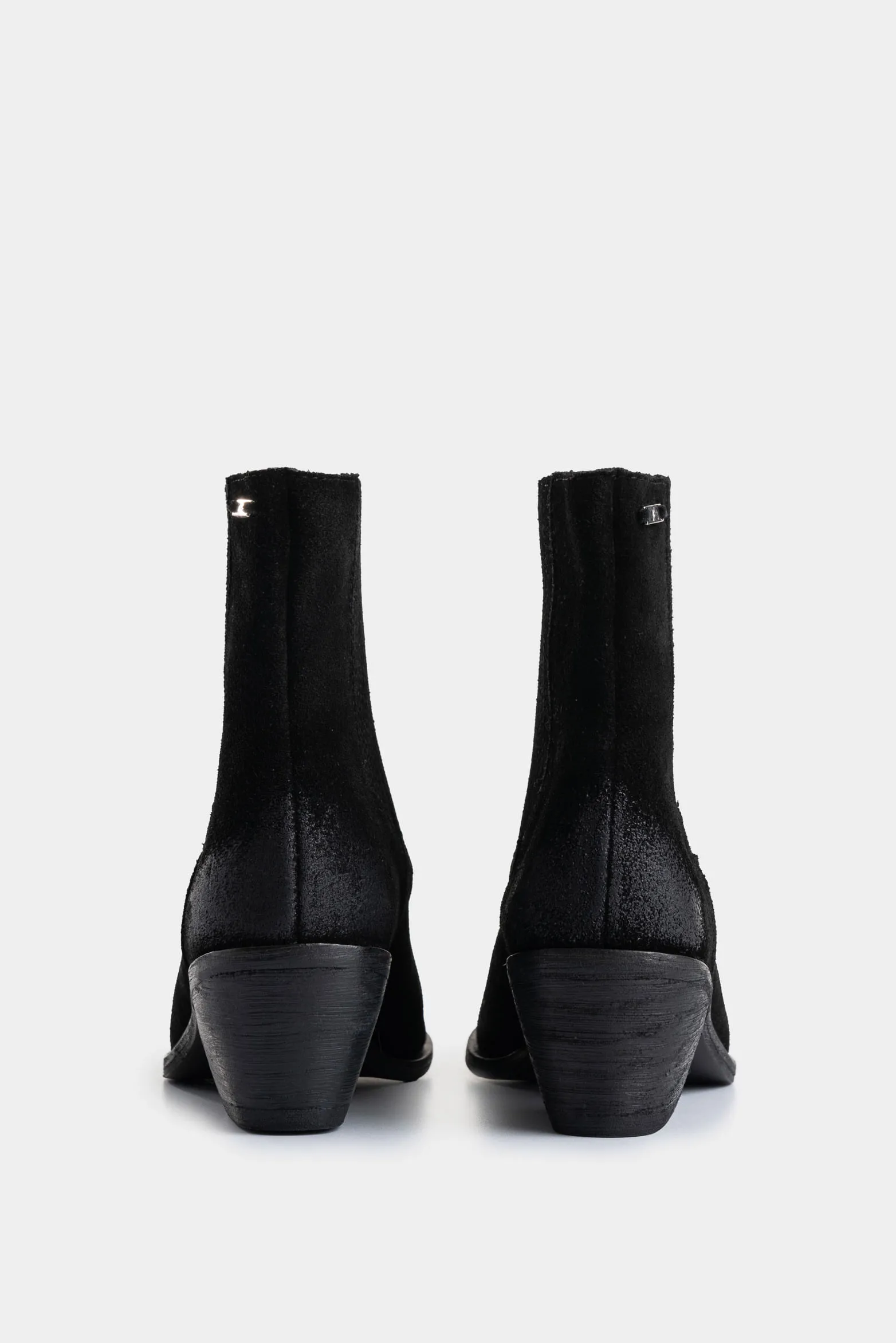 Botines texanos Mercurio de cuero gamuzado para mujer efecto encerado