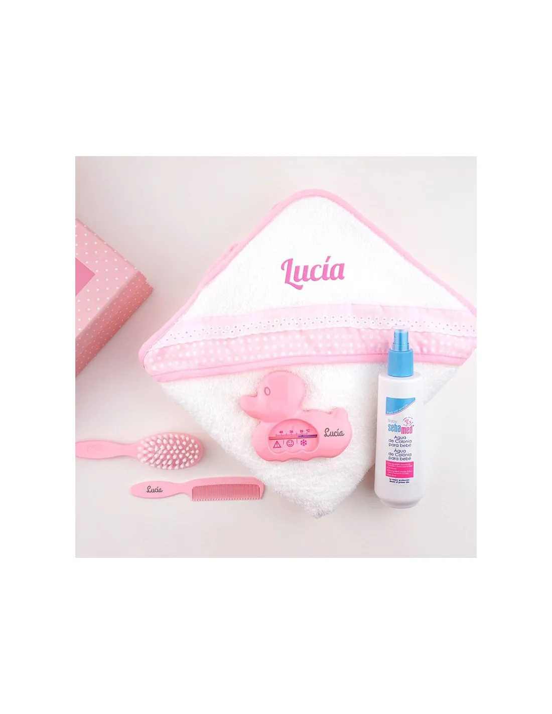 Cajita al agua rosa personalizada de Mi Pipo
