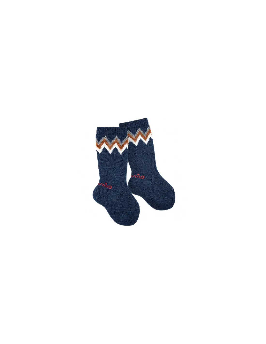 CALCETíN ALTO CENEFA ZIGZAG INVIERNO AZUL MARINO DE CONDOR