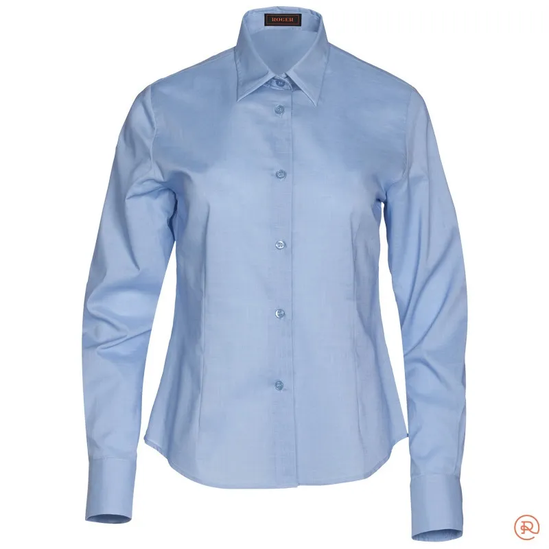 CAMISA DE SALA PARA MUJER DE LINO CELESTE FLORIDA  ROGER