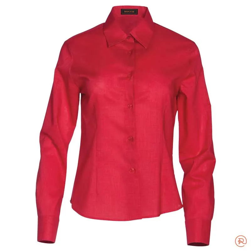 CAMISA DE SALA PARA MUJER DE LINO GRANATE FLORIDA  ROGER