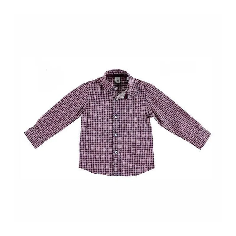 Camisa manga larga niño azul marino y circulos rojos