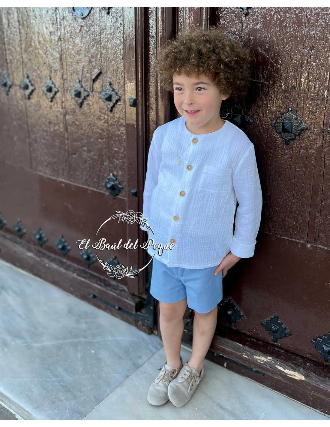 Camisa Niño Ceremonia Bambula Blanca Julietas