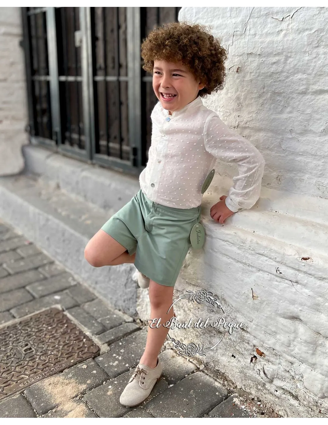 Camisa Niño Ceremonia Plumeti Crudo Julietas
