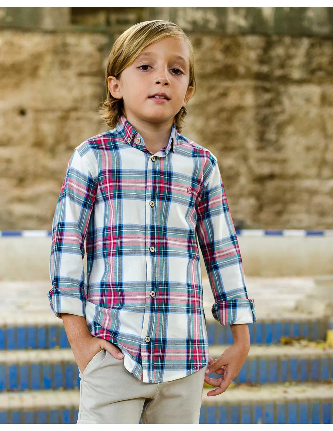 CAMISA NIñO CUADROS GALES NACHETE OTOñOINVIERNO