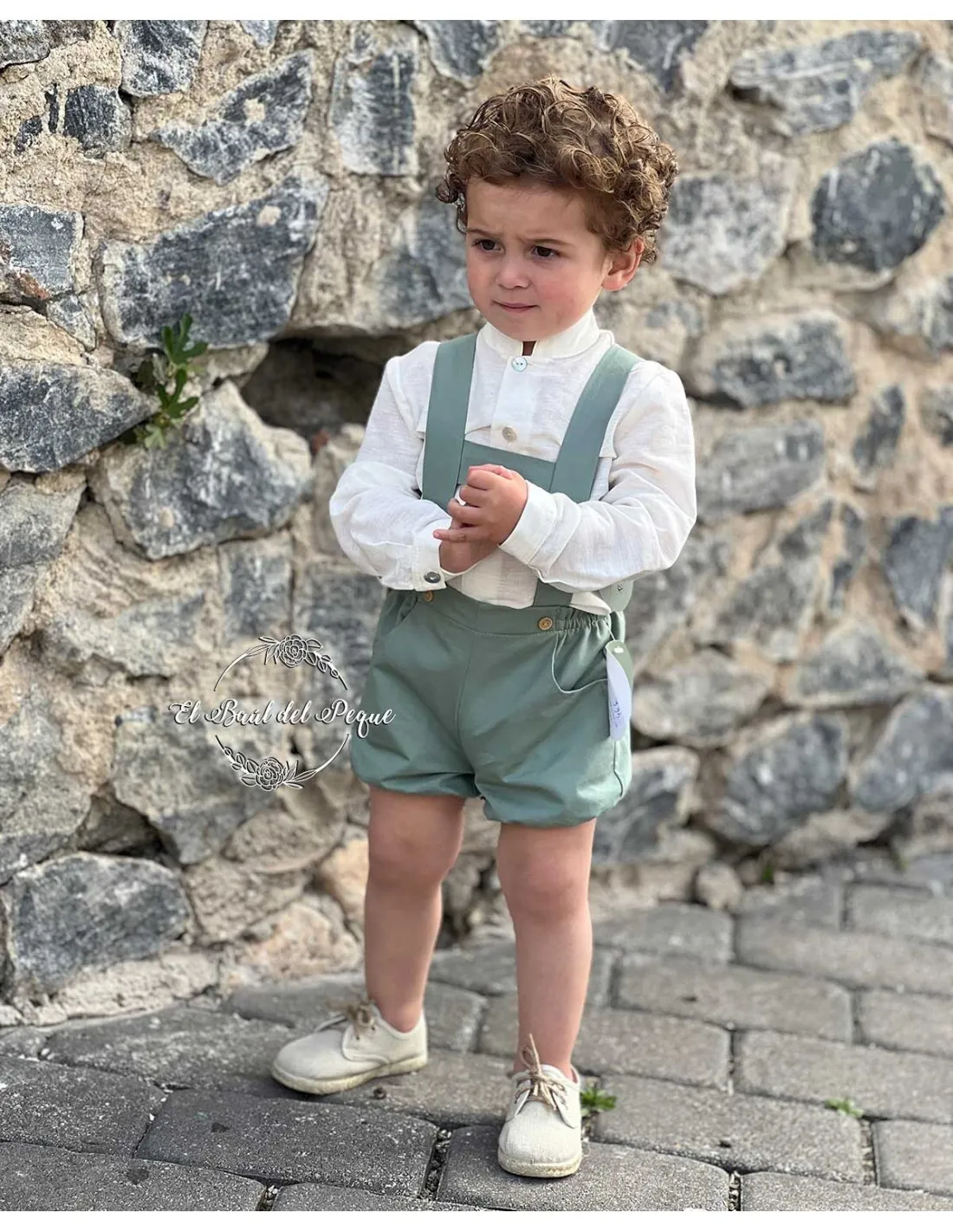 Camisa Niño Lino de Ceremonia Cuello Mao Julietas