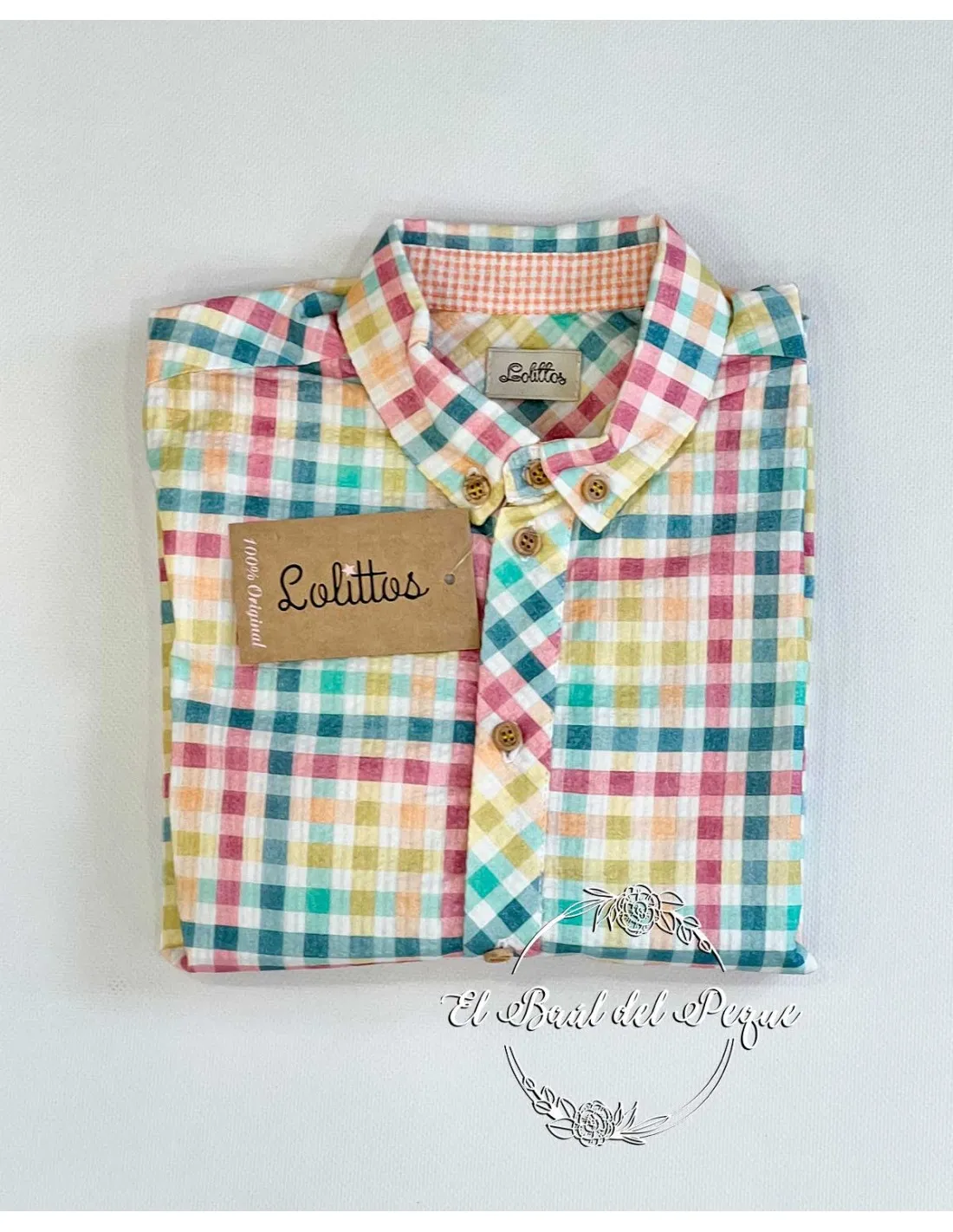 Camisa Niño Vichy Multicolor Lolittos Moda Infantil Colección Picnic