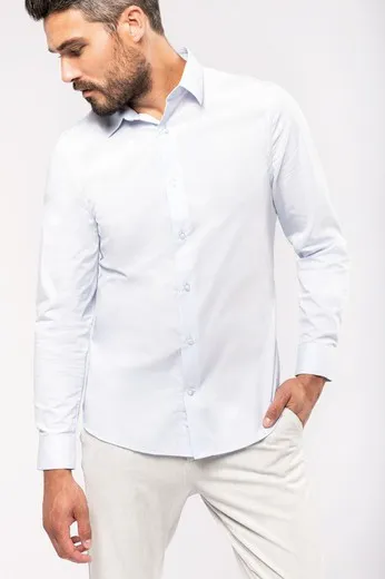 Camisa Popelina Manga Larga Hombre