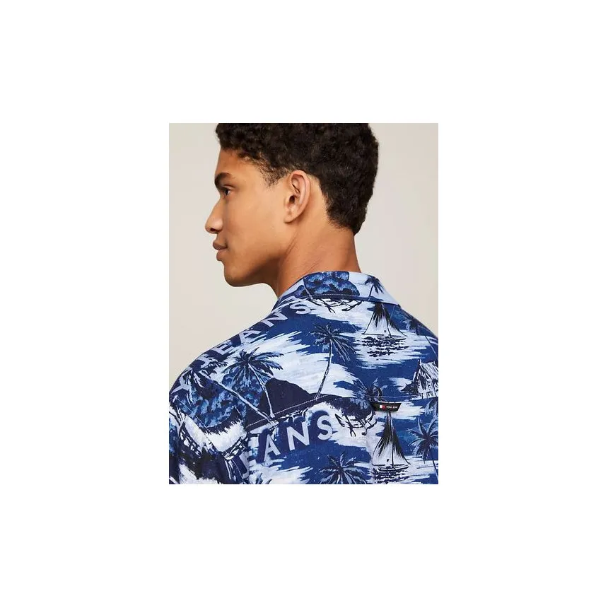 Camisa Tommy Hilfiger Hawaian Camp Para Hombre