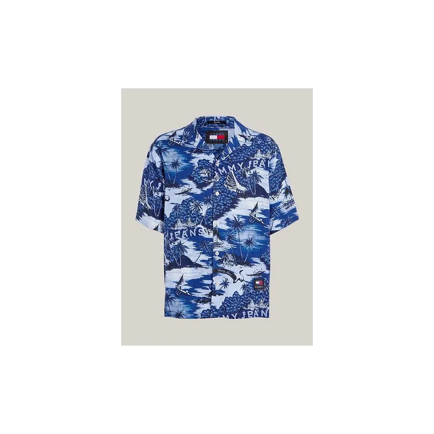 Camisa Tommy Hilfiger Hawaian Camp Para Hombre