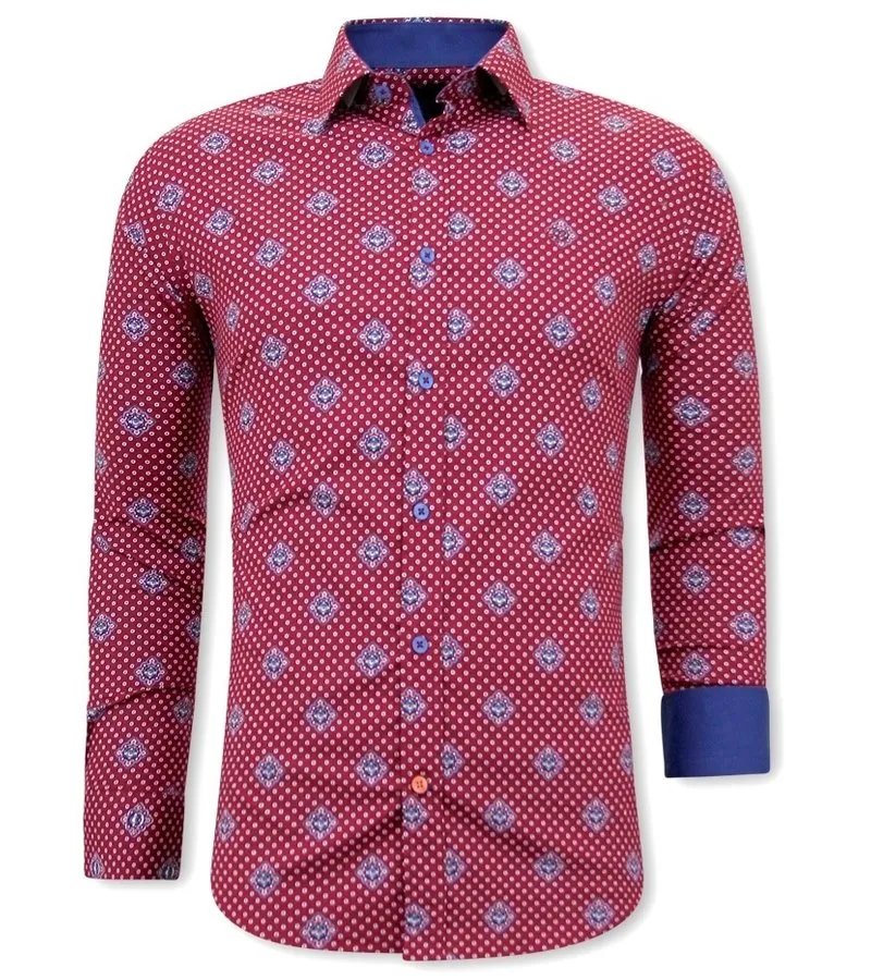 CAMISAS DE MODA PARA JOVENES HOMBRES  3087  ROJO