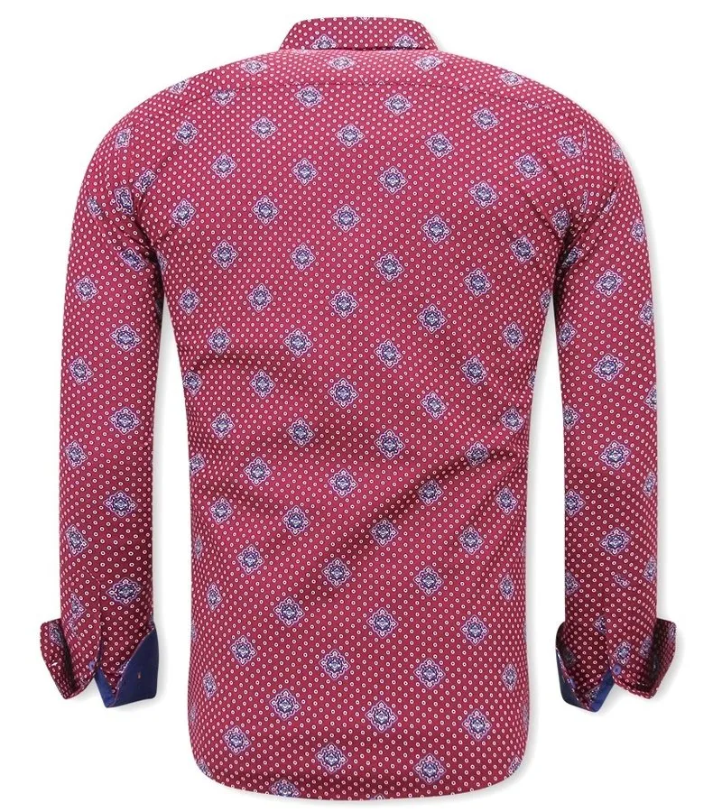 CAMISAS DE MODA PARA JOVENES HOMBRES  3087  ROJO