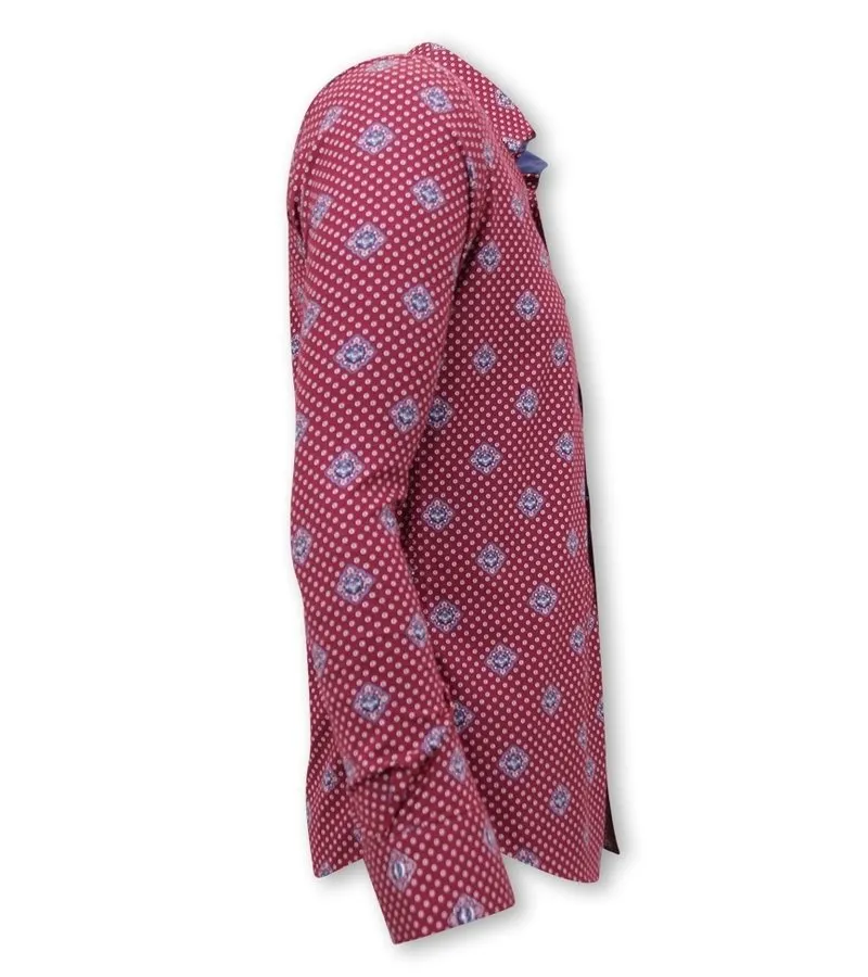 CAMISAS DE MODA PARA JOVENES HOMBRES  3087  ROJO