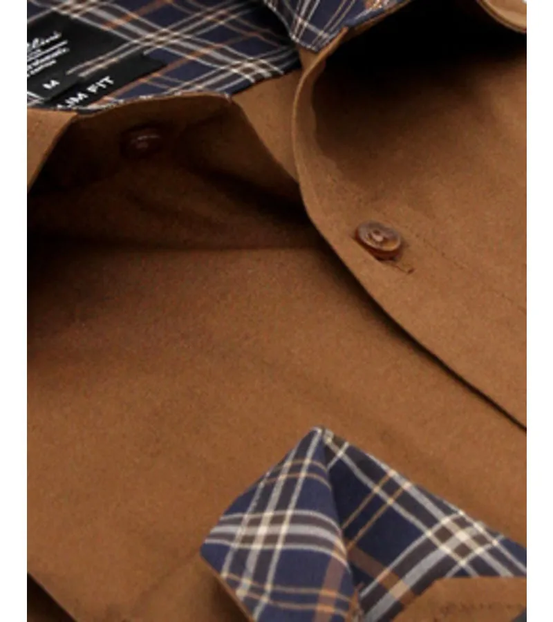 CAMISAS ITALIANAS HOMBRE SLIM FIT  3038NW  MARRóN