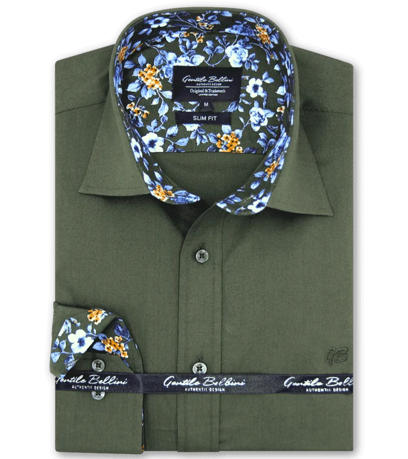 CAMISAS ITALIANAS HOMBRE SLIM FIT  3039NW  VERDE