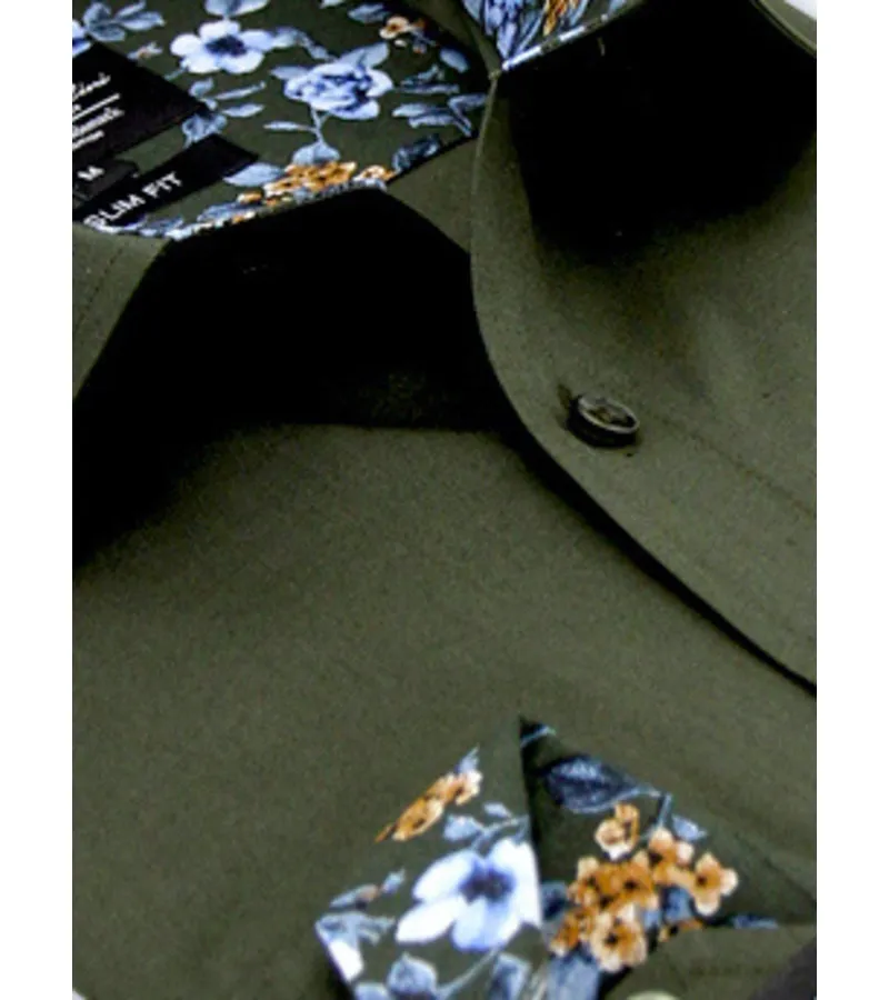 CAMISAS ITALIANAS HOMBRE SLIM FIT  3039NW  VERDE