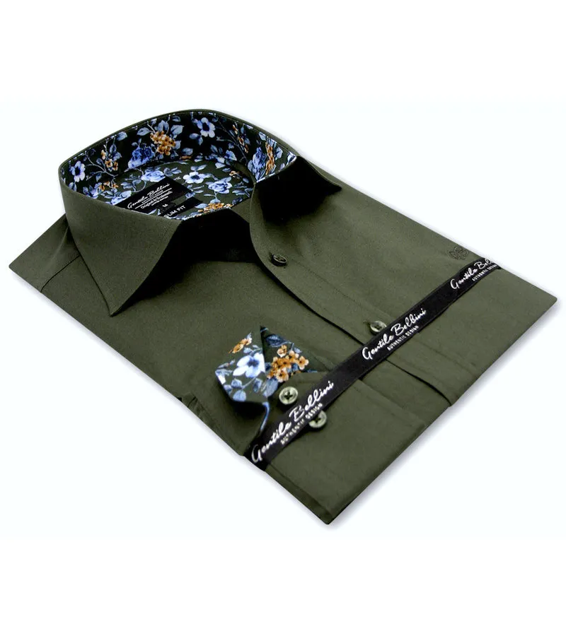 CAMISAS ITALIANAS HOMBRE SLIM FIT  3039NW  VERDE