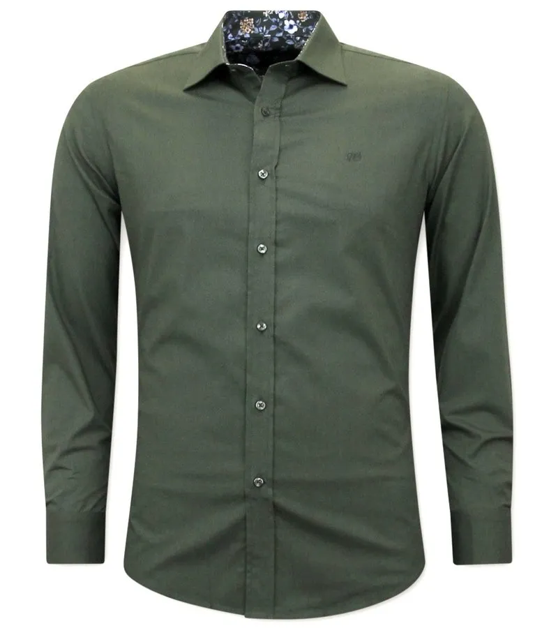 CAMISAS ITALIANAS HOMBRE SLIM FIT  3039NW  VERDE