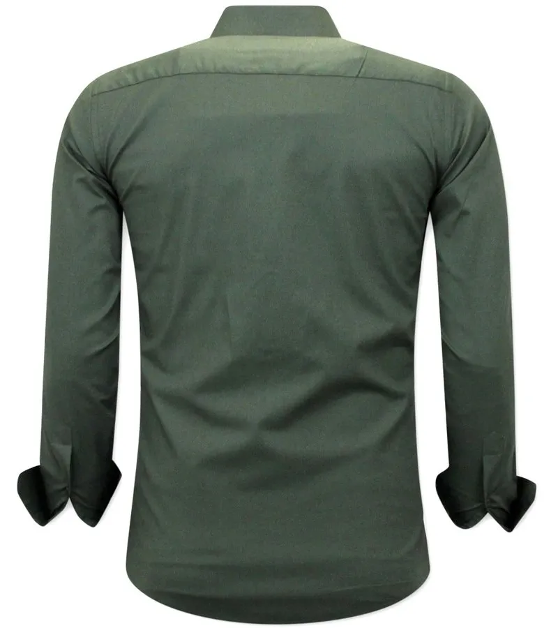 CAMISAS ITALIANAS HOMBRE SLIM FIT  3039NW  VERDE