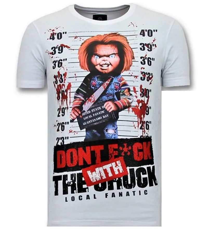 CAMISETA DE HOMBRE   CON ESTAMPADO CHUCKY  BLANCO