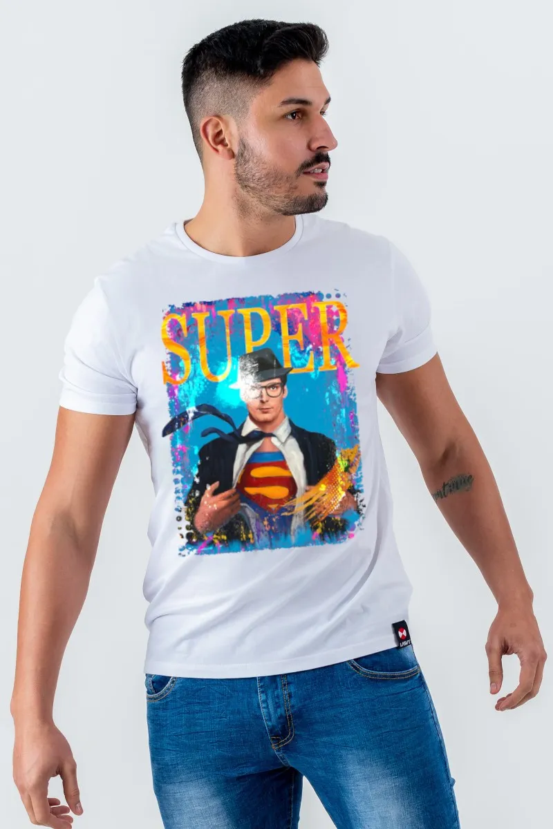 Camiseta de hombre SUPER blanca