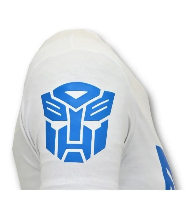 CAMISETA DE HOMBRE  TRANSFORMERS ROBOTS PRINT  BLANCO