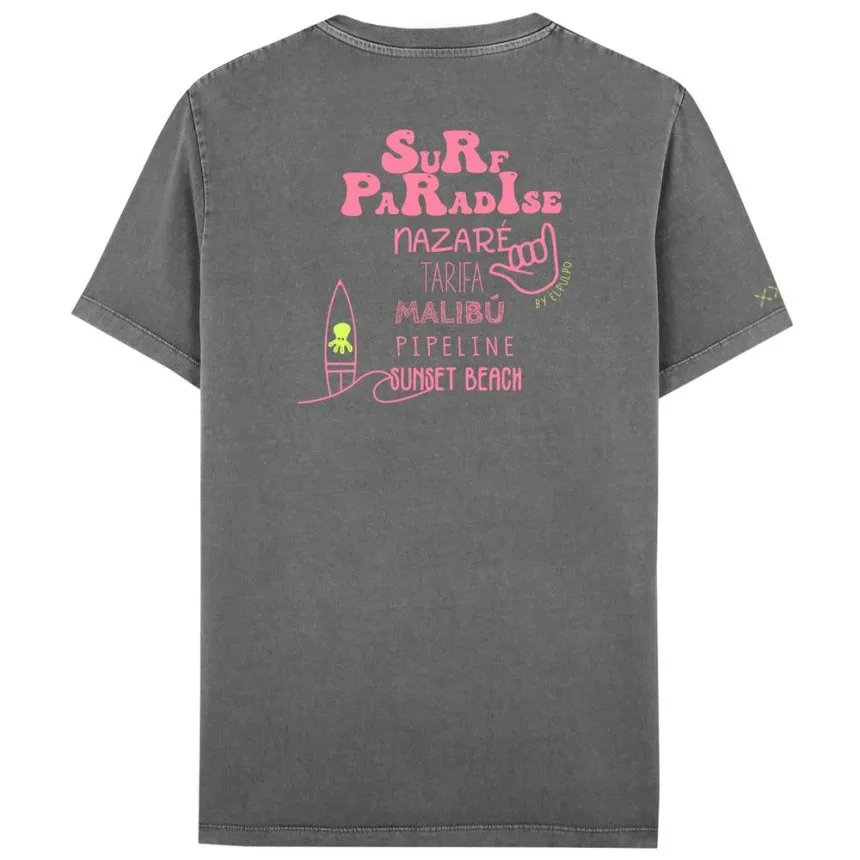 Camiseta El Pulpo Estampado Surf Para Hombre