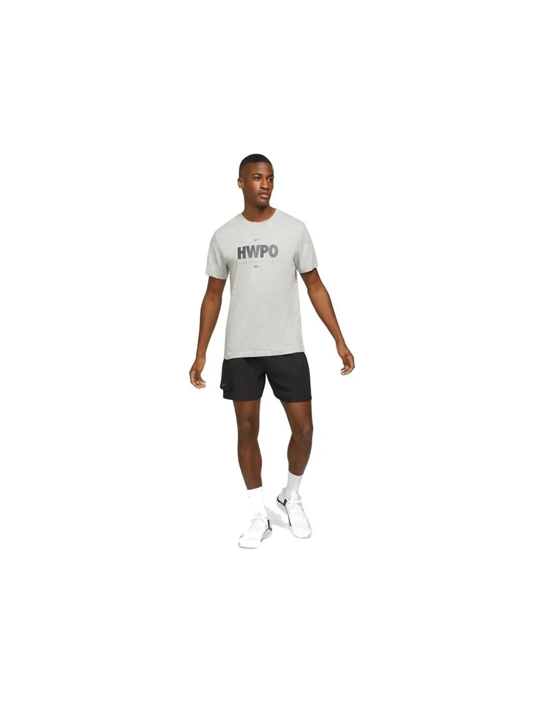 CAMISETA MANGA CORTA DE FITNESS NIKE DRIFIT HWPO HOMBRE GREY