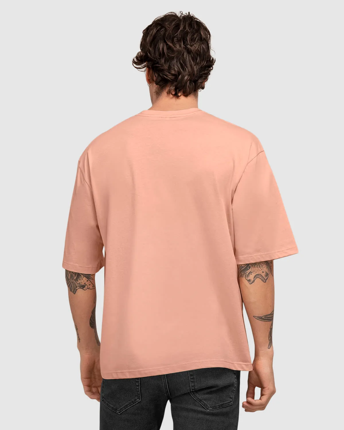 Camiseta manga corta de silueta amplia con estampado localizado en frente