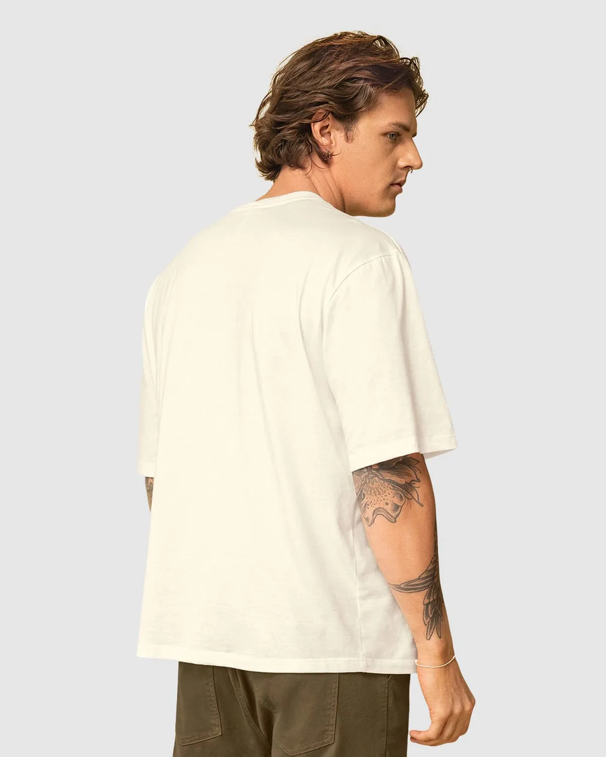 Camiseta manga corta de silueta amplia con estampado localizado en frente