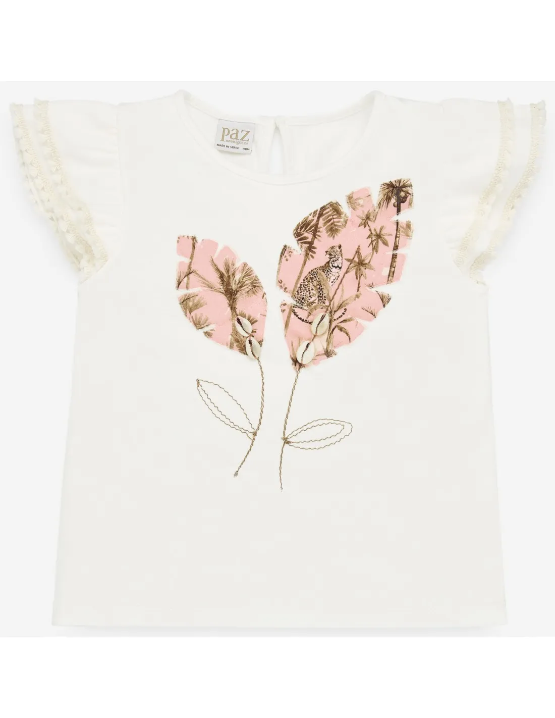 CAMISETA NIÑA BORDADA SAFARI 35484 PAZ RODRIGUEZ