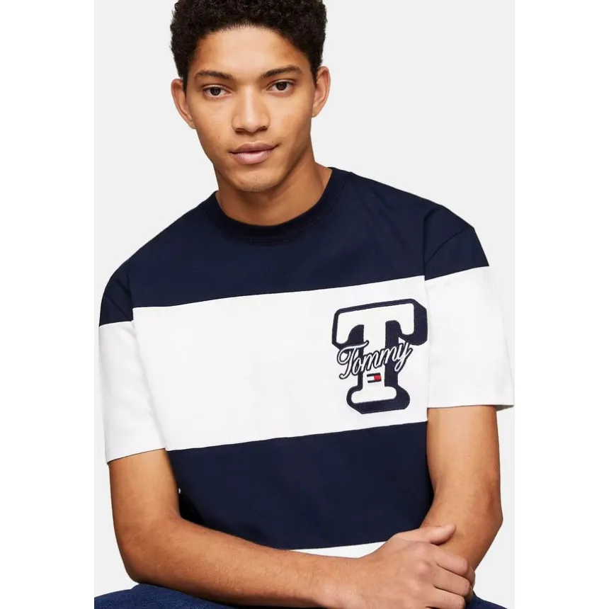 Camiseta Tommy Hilfiger Letter Cut Para Hombre