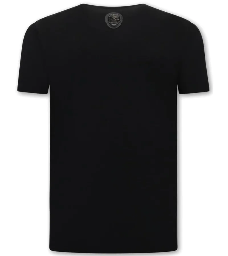 CAMISETAS HOMBRE CALAVERAS VENOM FACE NEON   NEGRO
