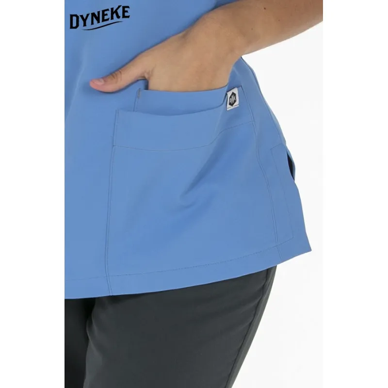 CAMISOLA PARA MUJER DE MICROFIBRA AZUL CON DETALLE GRIS  DYNEKE