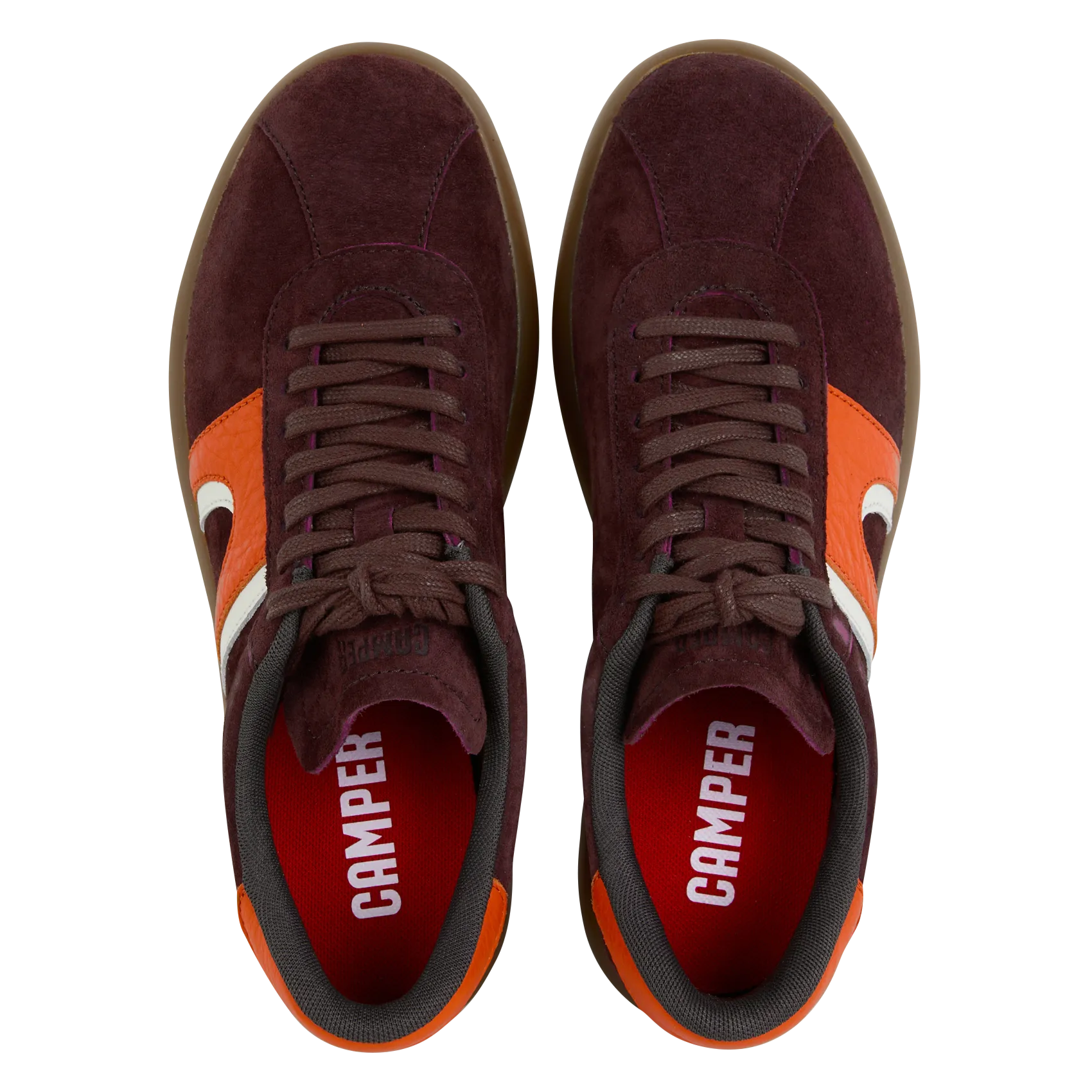 CAMPER PELOTAS  ZAPATILLAS BAJAS DE CUERO ATERCIOPELADO EN VIOLETA
