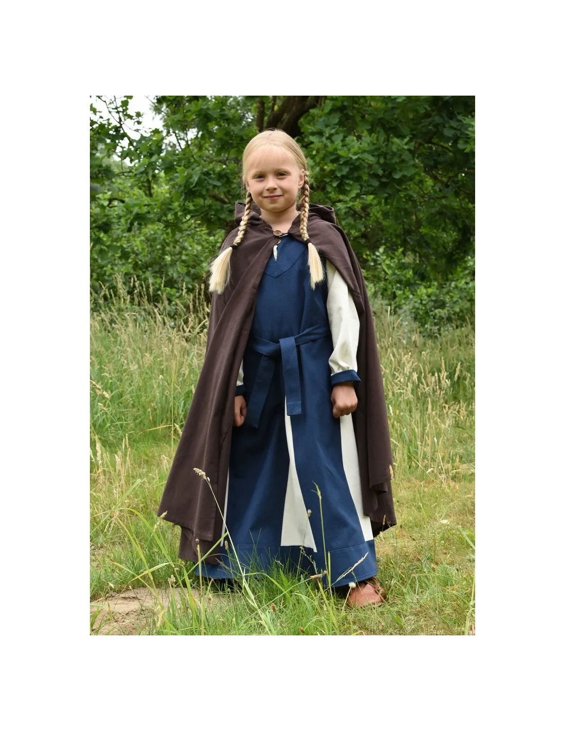 Capa medieval para niños, marrón