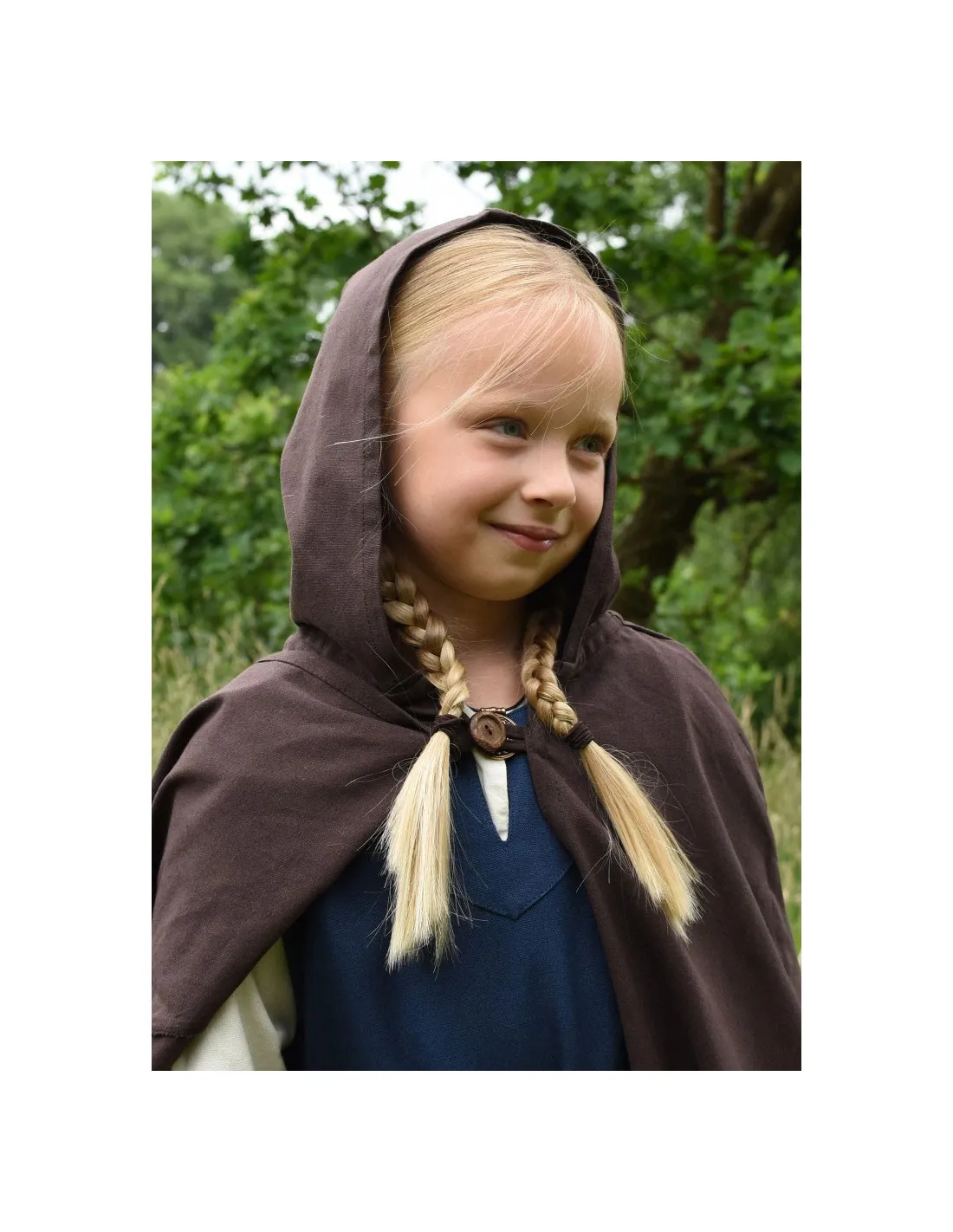 Capa medieval para niños, marrón