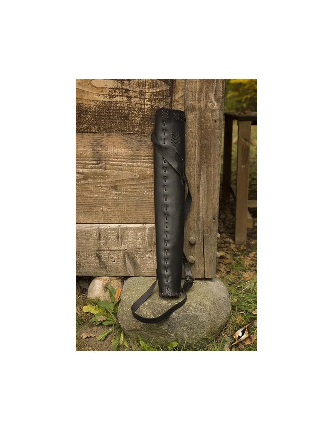 Carcaj medieval pequeño del Cazador para LARP, color negro
