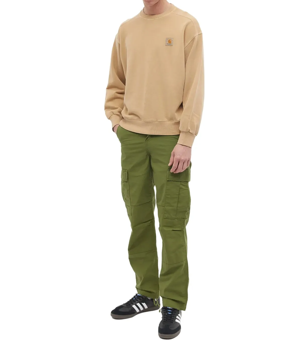 CARHARTT WIP  PANTALóN PARA HOMBRE VERDE  REGULAR CARGO PANT COTTON KIWI RINSED