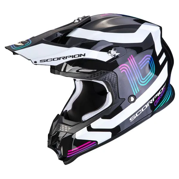 CASCO SCORPION VX16 EVO AIR TUB METAL BLACK WHITE 