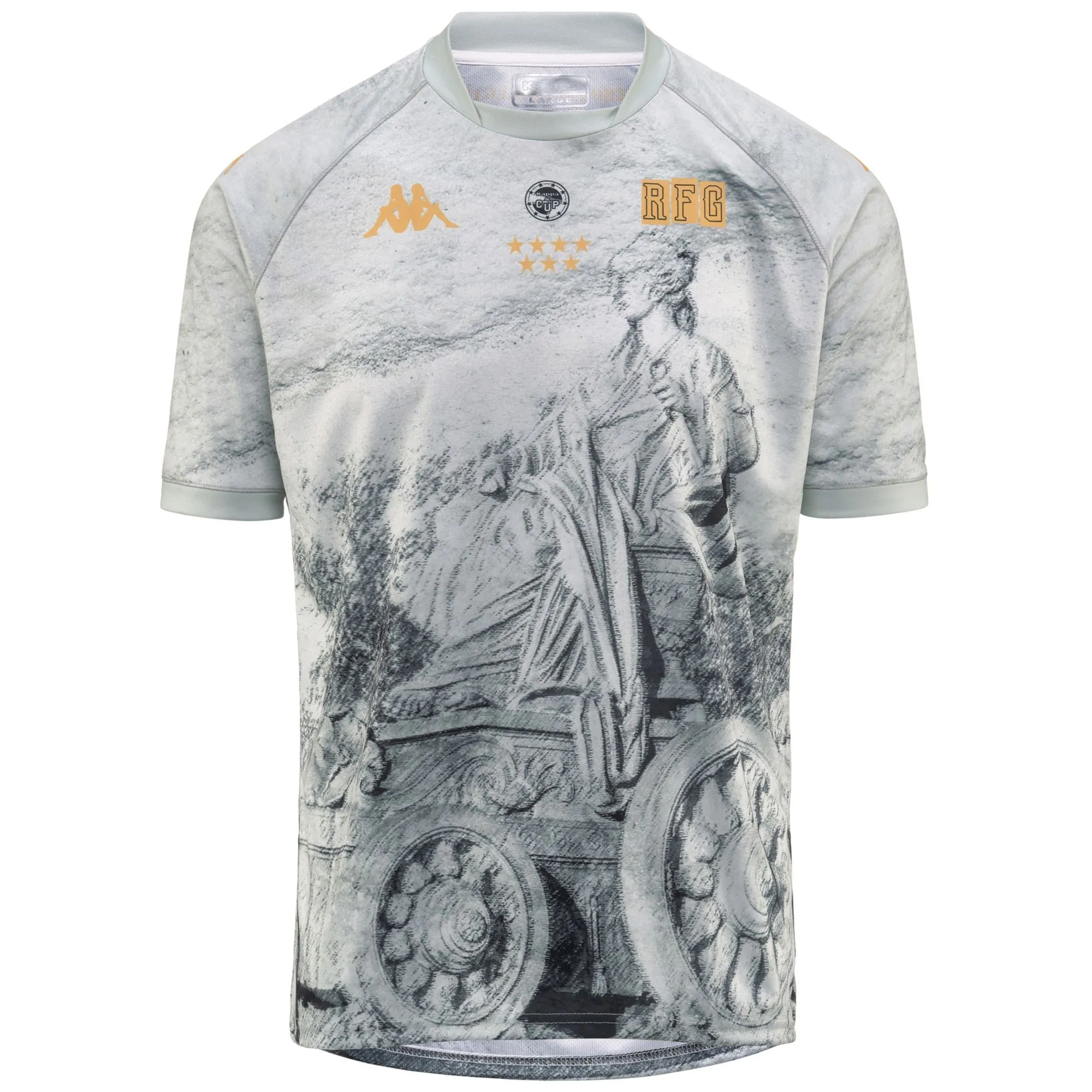 CENTO MANCHES COURTES RETRO FOOTBALL GANG GREY LTYELLOW GOLD RICH