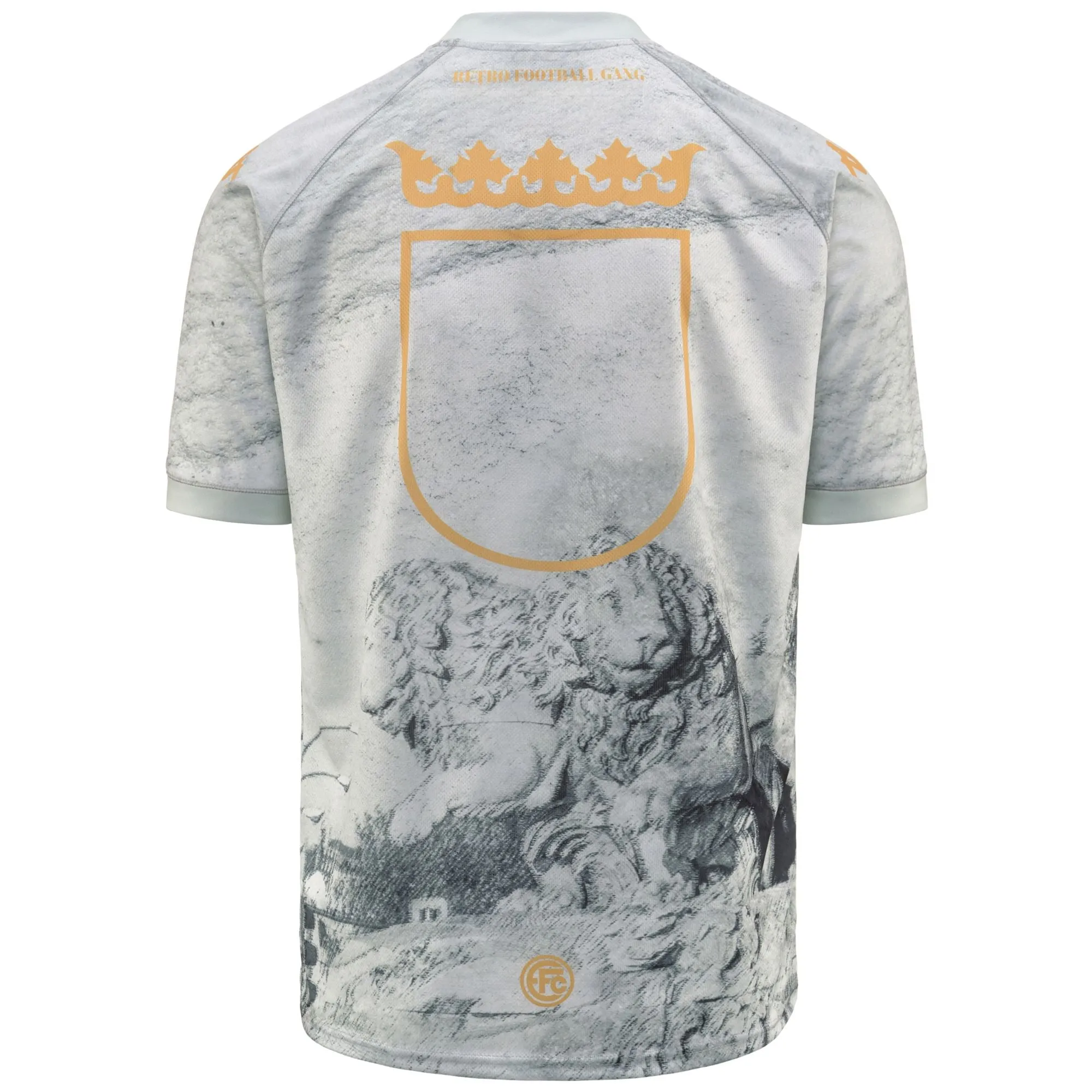 CENTO MANCHES COURTES RETRO FOOTBALL GANG GREY LTYELLOW GOLD RICH