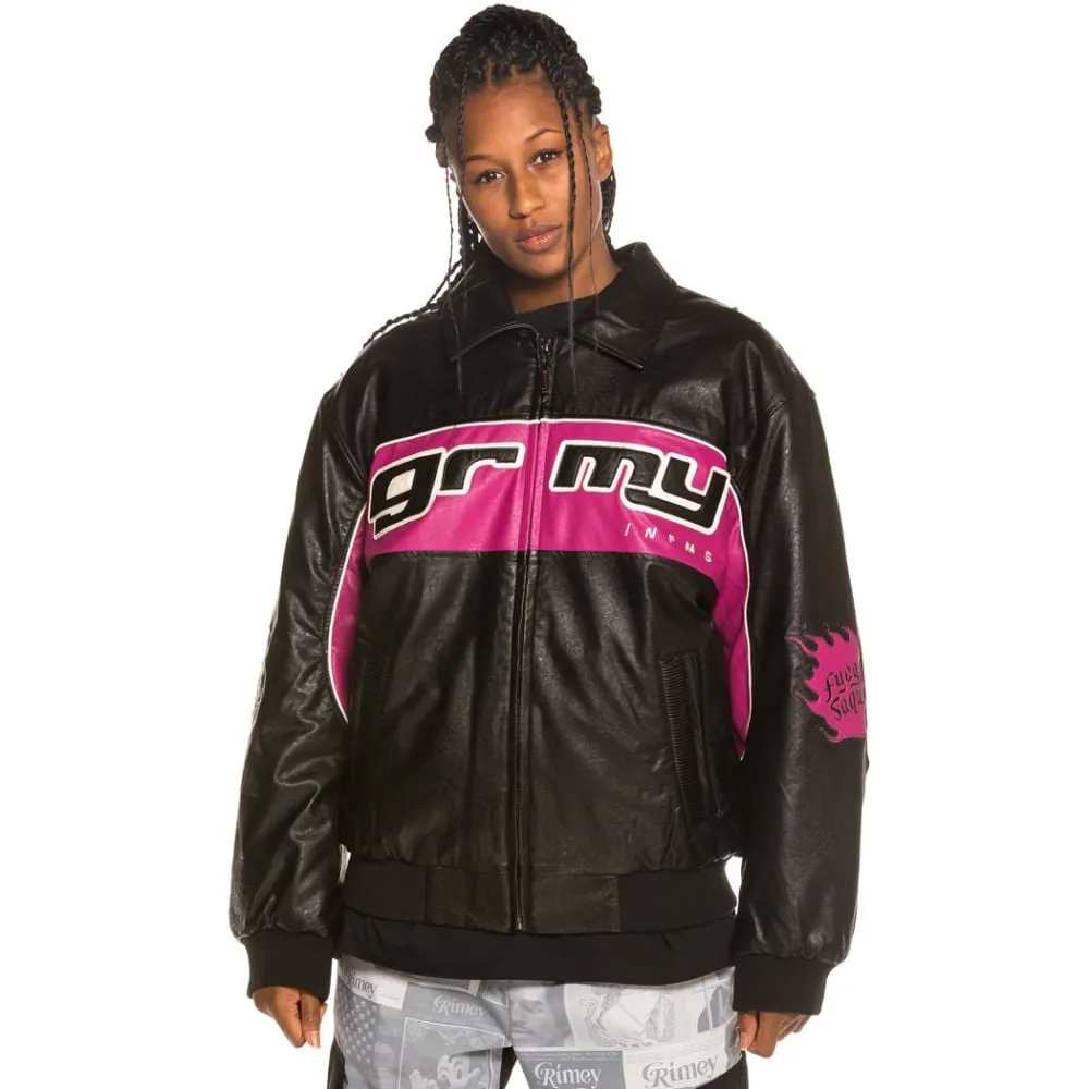 Chaqueta Bomber Grimey Unisex Looter Cult PU Leather FW19 Black