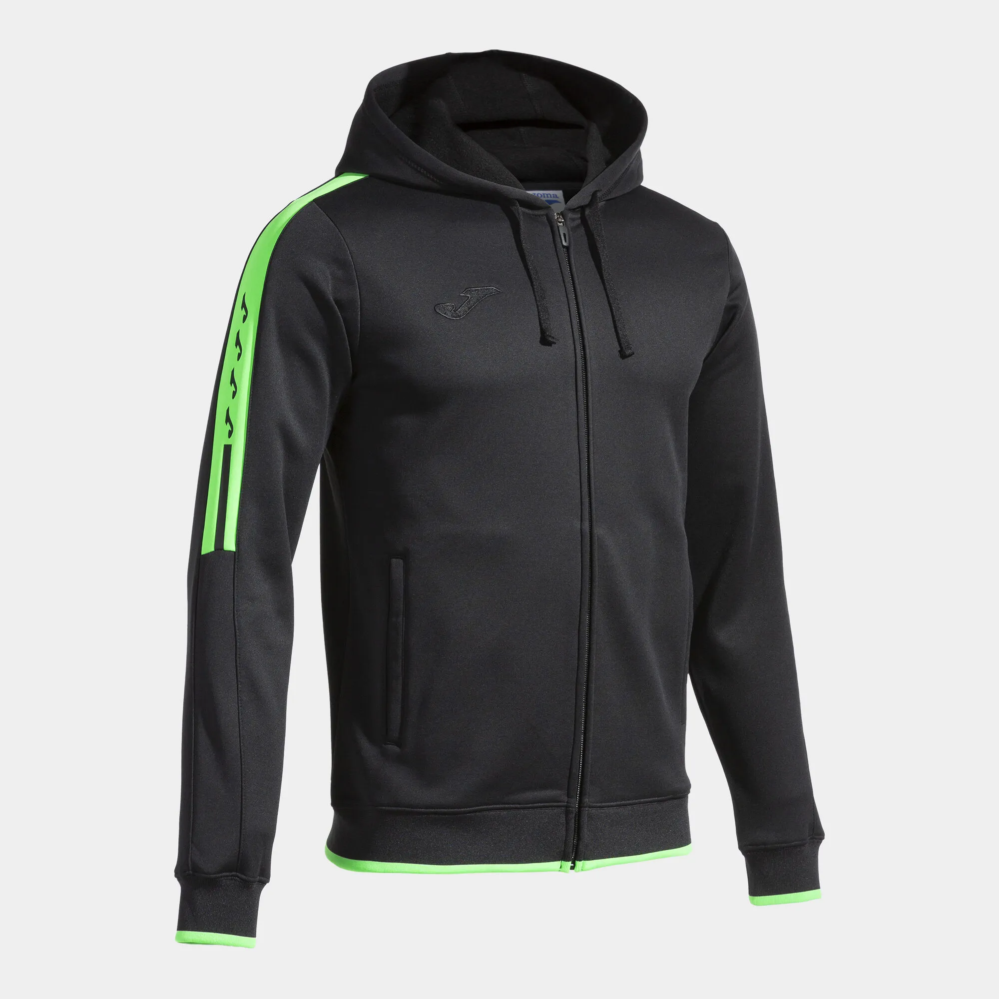 Chaqueta con capucha hombre Olimpiada negro verde flúor