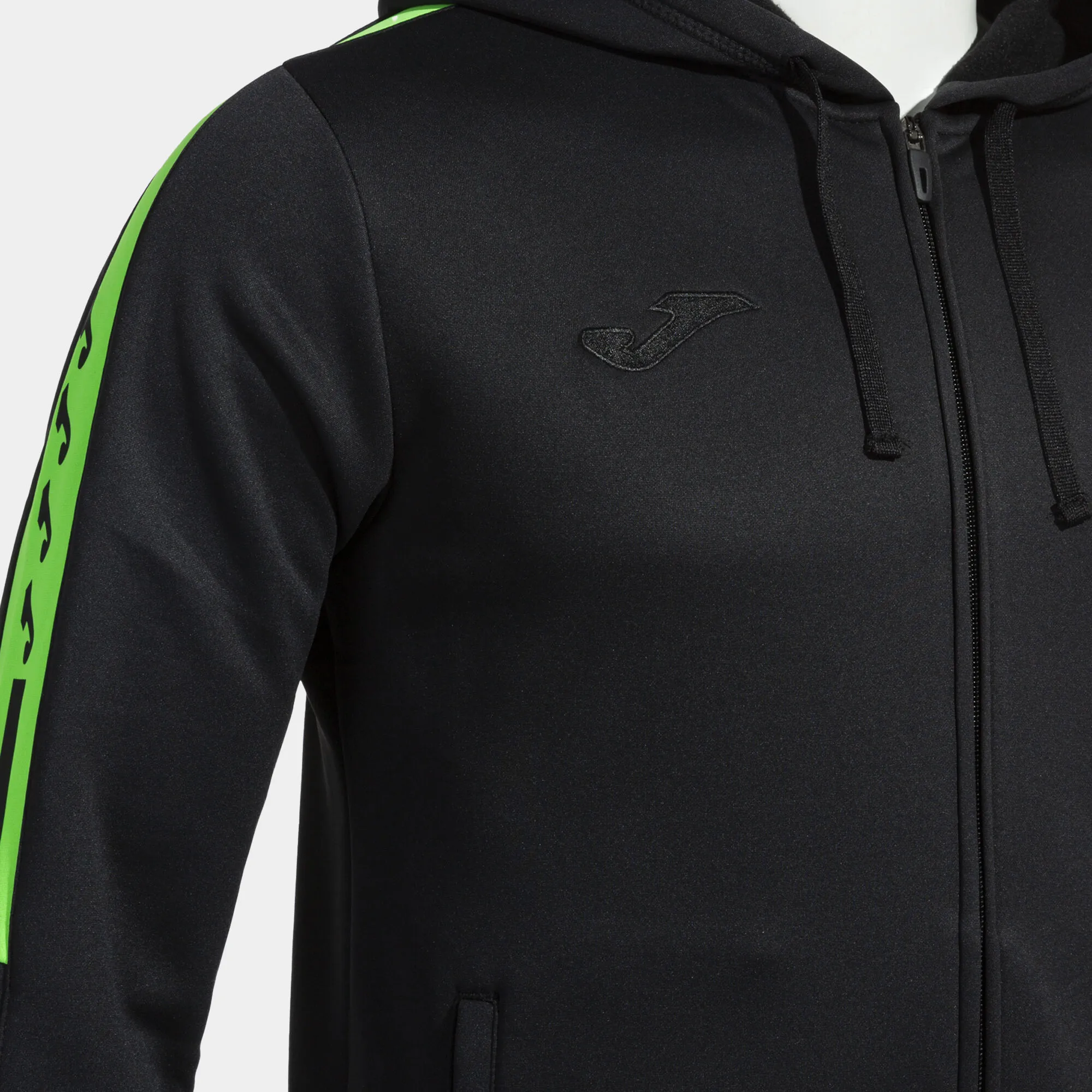Chaqueta con capucha hombre Olimpiada negro verde flúor